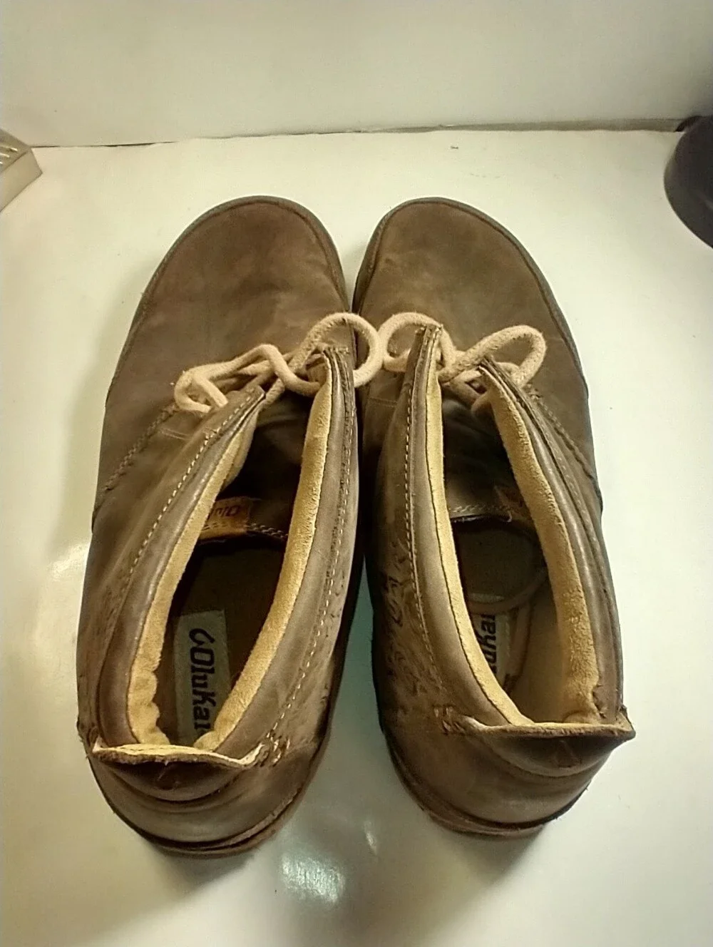 OluKai Kamuela Brown Leather Ankle Chukka Boots Men's sz 13.